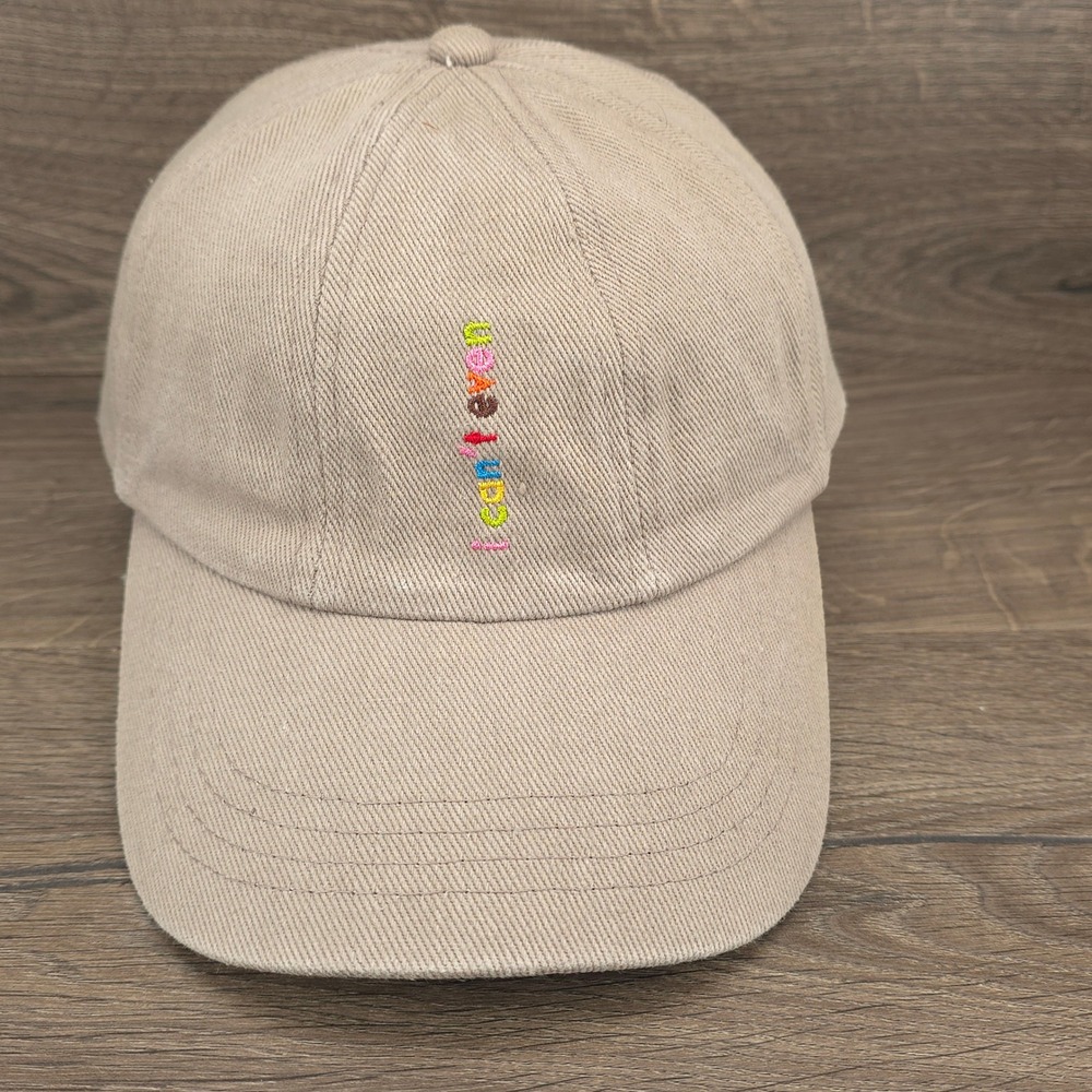 Urban Outfitters Hat Cap Strap Back Tan Women I Cant Even Embroidered Dad Style